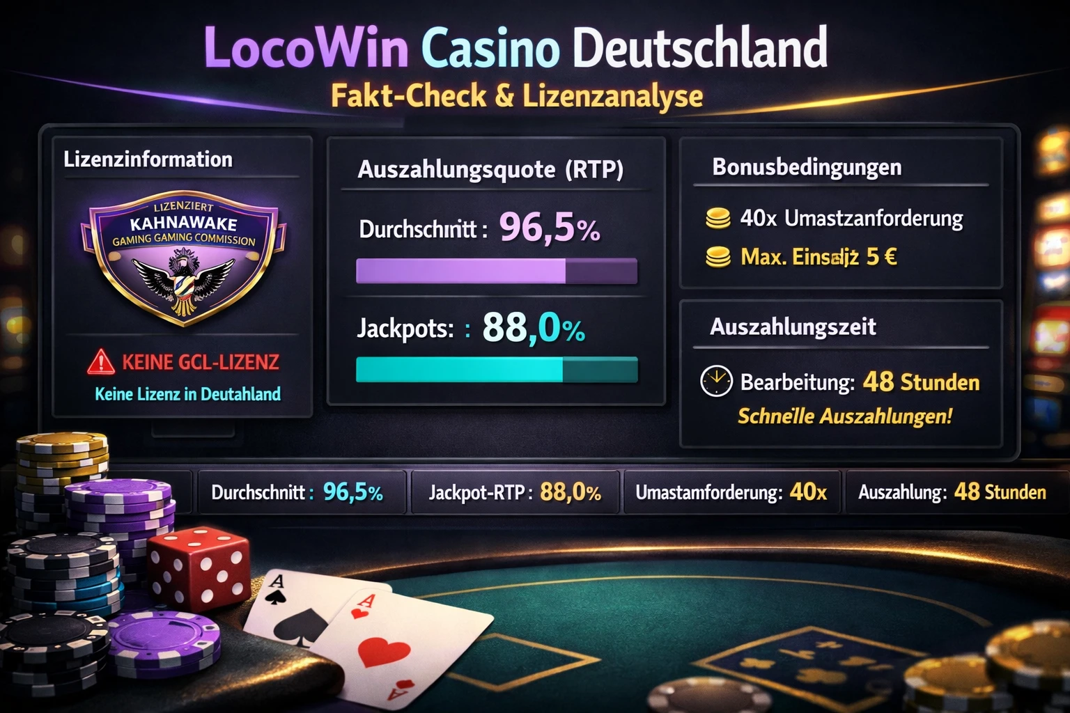 Locowin Casino Deutschland Faktencheck mit Lizenzanalyse und RTP-Kennzahlen